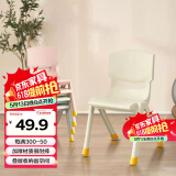 好尔塑料凳子加厚板凳可叠摞靠背椅宝宝餐椅塑料椅子家用小凳子黄26cm