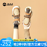 快乐玛丽（J&M）雪地靴女2024冬季新款短筒靴加绒保暖女靴时装皮毛一体棉鞋女东北 驼色【经典爆款 雪地畅行】 38 240mm