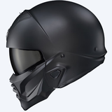 SCORPION EXO蝎子战士头盔COVERT 2踏板电动机车摩托复古半盔大码组合跑盔 MATT BLACK亚黑 L（56-57）CM