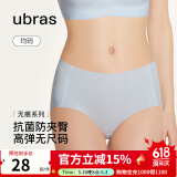 ubras无尺码中腰内裤女包臀无痕内裤夏季抗菌高弹女士透气纯色粉底液 烟灰蓝色 均码 （适合90-130斤）