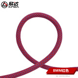 欣达（xinda）户外登山攀岩安全绳子速降绳索攀登装备拓展保护涤纶承重静力绳 8毫米红色（要多长就拍多少）