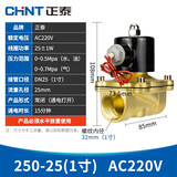 正泰（CHNT）N2W250-25-AC220V 电磁阀水阀磁开关阀 气阀常闭铜 一寸电磁水阀