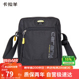 卡拉羊休闲运动包单肩包斜挎包男士帆布包超轻竖款潮流胸包CX4007黑色