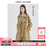 VEGA CHANG风衣女中长款2025春秋季新款韩版收腰经典时尚外套ins潮 鹭茶色 L
