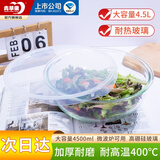 青苹果高硼硅大容量带盖和面盆3.5L沙拉碗打蛋碗拌馅盆揉面盆