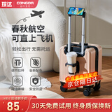 琮达行李箱小型可登机箱男女士儿童拉杆箱旅行箱免托运次日达密码皮箱 米粉色14英寸20x30x40【带杯架+手机支架】 14英寸 高配3节拉杆出差旅游大容量可上飞机登机箱