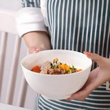 斯凯绨（Sky Top）面碗陶瓷米饭碗骨瓷汤碗纯白家用酒店餐具6英寸奥碗4件套装