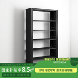 豫正豫正家用学生现代简约书籍馆多层落地置物架钢制简易图书馆书架 磨砂黑单面六层2米高1.1m长主架