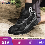 FILA 斐乐TREK满天星老爹鞋男鞋新款休闲鞋时尚复古运动鞋跑鞋 黑/南极灰-BD 42
