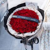 艾斯维娜鲜花速递向日葵混搭花束生日礼物全国同城配送 33朵红玫瑰花束