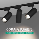 佼佼者（JIAOJIAOZHE）轨道射灯LED导轨式cob聚光背景墙商用明装30W 4000K中性光 黑色