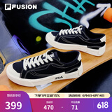 FILA FUSION斐乐男鞋POP帆布鞋潮牌男子潮流板鞋街拍运动休闲鞋男 黑-BK 40