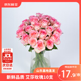 京东鲜花艾莎玫瑰花10枝山东基地送闺蜜女朋友礼物枝长50-55cm源头直发