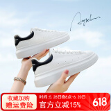 奥古狮登小白鞋女2025新款百搭休闲白色板鞋子女军训运动鞋女舒适轻便女鞋 10216白黑【四季款】 40