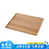 NITORI宜得利家居 长方形木质放茶杯盘子日式家用水果茶盘防滑托盘 黑胡桃木色 36*28