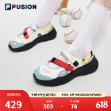 斐乐（FILA）FUSION斐乐玛丽珍凉鞋女鞋新款凉拖魔术贴海螺沙滩鞋 雪白/港灰绿-SH 39