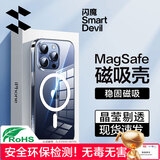 闪魔【一件包邮】适用苹果15pro磁吸手机壳iphone15pro保护套磁吸无线充气囊防震高端简约防摔壳全透明