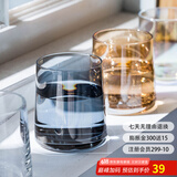 摩登主妇高级感玻璃杯家用啤酒杯女酒杯水杯高颜值威士忌杯子 威士忌酒杯-灰色4个- 250ml