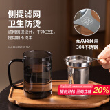 雅集耐热烟灰玻璃茶水分离泡茶杯办公室喝茶杯子男士个人专用高档水杯