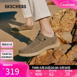 斯凯奇（Skechers）520送男友男鞋夏季懒人一脚蹬帆布鞋商务通勤低帮休闲鞋板鞋66387