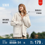 森马外套女仿羊羔毛摇粒绒双面穿连帽重磅夹克24新款109724108002