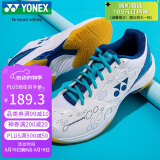 YONEX尤尼克斯羽毛球鞋yy入门级训练减震动力垫男女SHB101CR白/蓝 44码