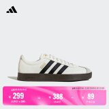 adidas「T头鞋」VL COURT复古休闲板板鞋德训鞋男女阿迪达斯轻运动   汉玉白/黑色/树脂黄   37