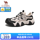 骆驼（CAMEL）【云山】网面户外徒步登山休闲丑萌鞋情侣 G15S076106 米白/黑 42