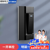 国际电工床头开关家用手捏明装按钮单控小开关电台灯船型开关按钮老式门铃 黑色单控开关