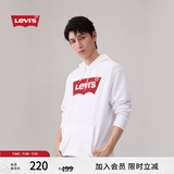 Levi's【特价来袭】李维斯情侣同款经典宽松休闲logo套头连帽卫衣 白色 19622-0018 L