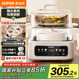 苏泊尔（SUPOR）电炖锅 煲汤锅隔水炖锅0涂层家用多功能锅炖蒸煮一体17L电炖盅炖汤锅电蒸锅 DZ20FC871