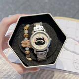 歌莉侑（GCCLIYO）手表女学生初高中轻奢小众高级感可爱女生石英腕表送女孩生日礼物 奶杏 耳机猫【赠礼盒】