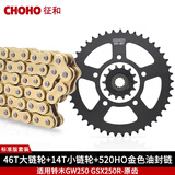 征和（CHOHO）征和摩托车油封链条铃木GW250 GSX250R DL250牙盘静音链轮三件套 套链 520HO 46T-14T