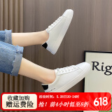 奥古狮登小白鞋女新款2025百搭舒适平底板鞋女韩版学生休闲女鞋子软底防滑 G801白黑【四季款】 36