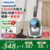 飞利浦（PHILIPS）【国补现货】卧式吸尘器家用清洁机强劲大功率大吸力吸灰吸尘XB2023/81宠物家庭适用