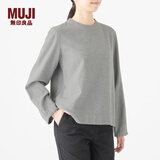 无印良品 MUJI 女式 新疆棉法兰绒 罩衫 29AC727 灰色 L