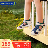 江博士全接触凉鞋 夏季男女包头凉鞋中大童儿童凉鞋S10242W005蓝/米 28