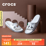crocs卡骆驰一字拖贝雅卡骆班凉拖 情侣款运动休闲拖鞋|205392 白/深蓝-126 37 /38(230mm)