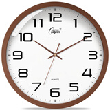 康巴丝（Compas）挂钟客厅2025款简约办公日历钟表石英钟表挂墙时钟 c3519摩卡棕直径39cm