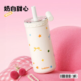 BABLOV儿童水杯玻璃内胆保温杯吸管杯夏日保冷杯子