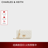 CHARLES&KEITH经典菱格链条小方单肩斜挎包包女包生日礼物CK2-70160131 Cream奶白色 小包