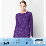 PORTS宝姿 长袖圆领套头毛针织裙LW9K281JKW002 ACAI MIX XS