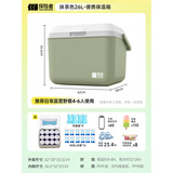 探险者（TAN XIAN ZHE）保温箱车载冰箱户外露营冰块冷藏箱摆摊专用便携冰桶保鲜保冷箱 26L抹茶色【冰晶盒*4+冰袋*12】
