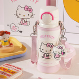 杯具熊（BEDDYBEAR）海浪双饮保温杯男女便携杯套吸管水杯大容量学生杯子500ml裙裙KT