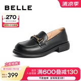 百丽（Belle）马衔扣软底乐福鞋女新商场同款百搭小皮鞋Z3B1DAA5预售 黑色 40 (250mm)
