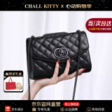CHALL KITTY官网CK轻奢包包女包真皮链条斜挎单肩包生日礼物高级感送女友老婆 CK女包【黑色】情人节实用高级感