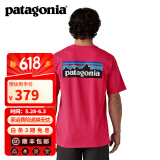 巴塔哥尼亚（Patagonia）男女情侣通勤短袖夏季P-6 Logo混纺棉休闲潮流户外透气T恤 38504 LMSP M