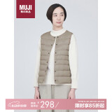 无印良品（MUJI）女式 轻量羽绒便携式 背心  浅米色 L 