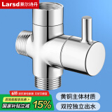 莱尔诗丹花洒分水器一进二出角阀活接三通分流器4分接口铜主体带开关T270