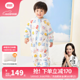 良良（liangliang）婴儿睡袋夏季空调房防踢被宝宝纯棉可拆袖儿童睡袋 拼图蓝·春秋款【适合20-25℃】 L（建议身高80-95cm）